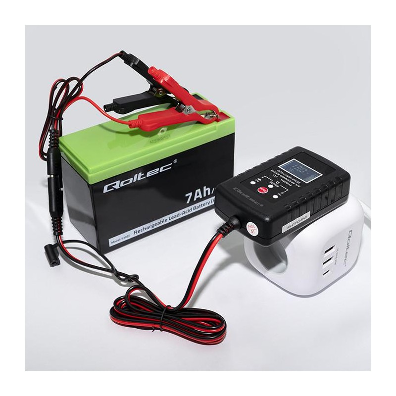 Ładowarka do akumulatora Qoltec AGM GEL STD 6V/12V | 2A | Pr… | PartsPC.pl