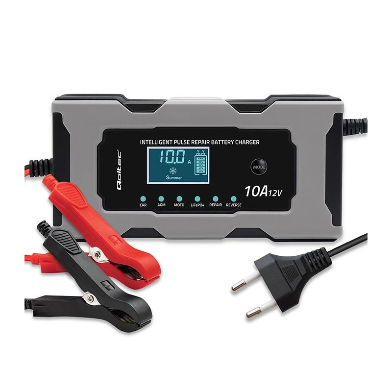 Ładowarka inteligentna Qoltec mikroprocesorowa 12V 10A | PartsPC.pl