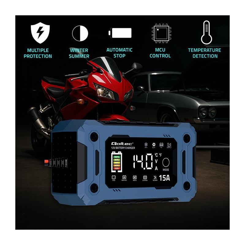 Ładowarka inteligentna Qoltec mikroprocesorowa 12V 15A do AG… | PartsPC.pl