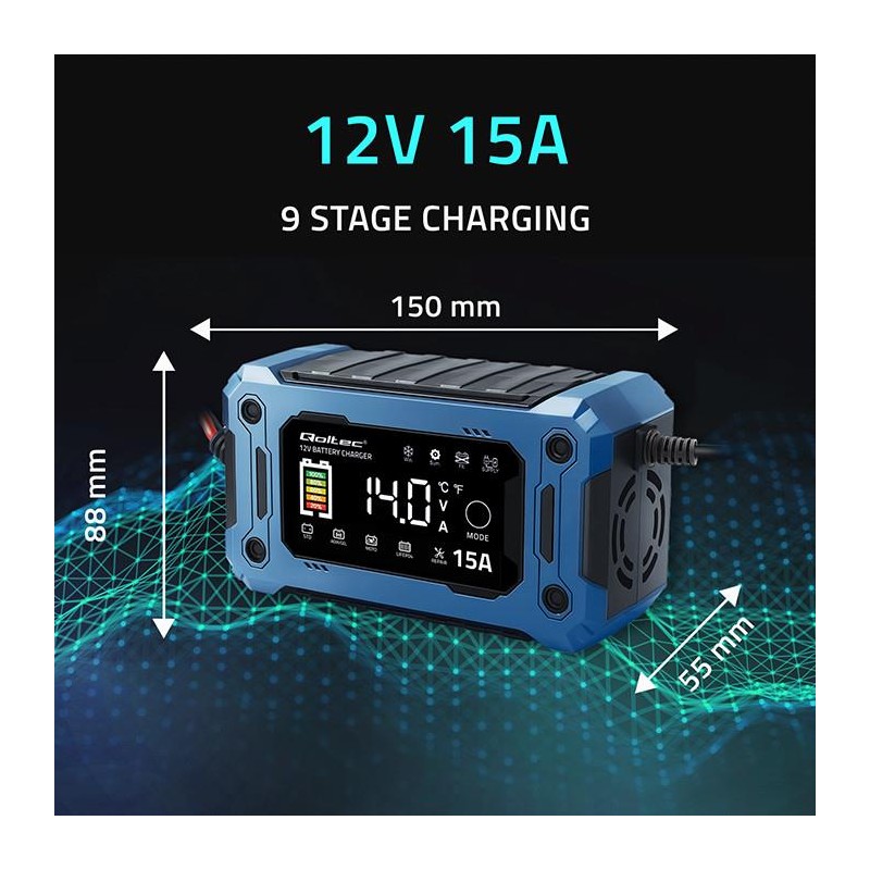 Ładowarka inteligentna Qoltec mikroprocesorowa 12V 15A do AG… | PartsPC.pl
