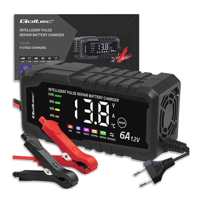Ładowarka inteligentna Qoltec mikroprocesorowa 12V 6A | Pros… | PartsPC.pl