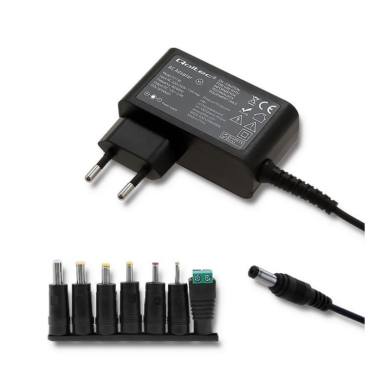 Zasilacz uniwersalny Qoltec sieciowy 30W | 12V | 2.5A | 7 wt… | PartsPC.pl