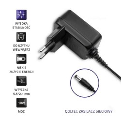 Zasilacz sieciowy Qoltec wtyczkowy 10W | 5V | 2A | 5.5*2.1