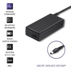 Zasilacz sieciowy Qoltec desktopowy 36W | 12V | 3A | 5.5*2.1… | PartsPC.pl