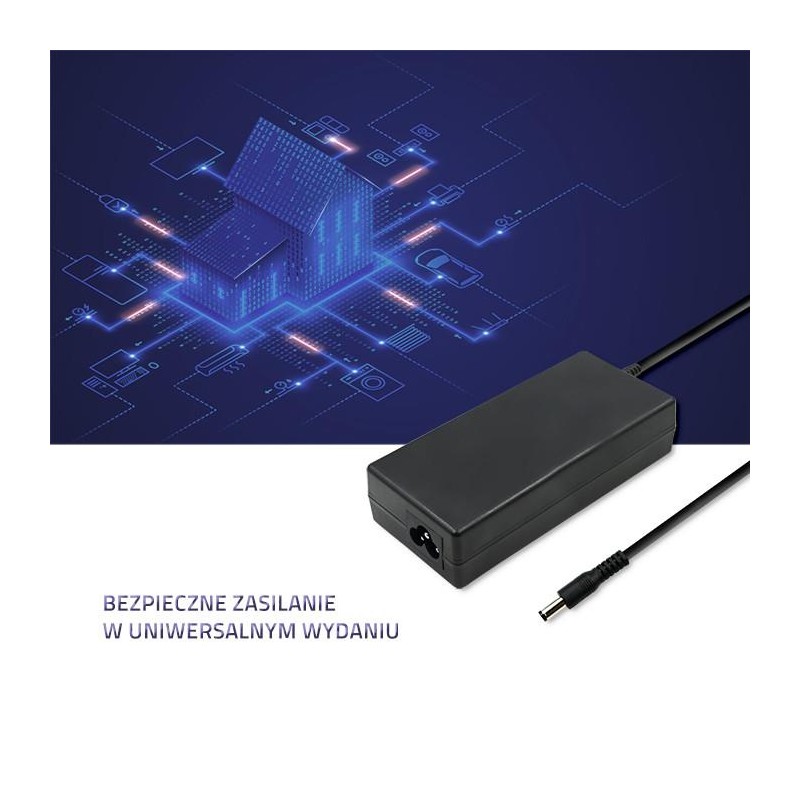 Zasilacz sieciowy Qoltec desktopowy 60W | 12V | 5A | 5.5*2.1 | + kabel