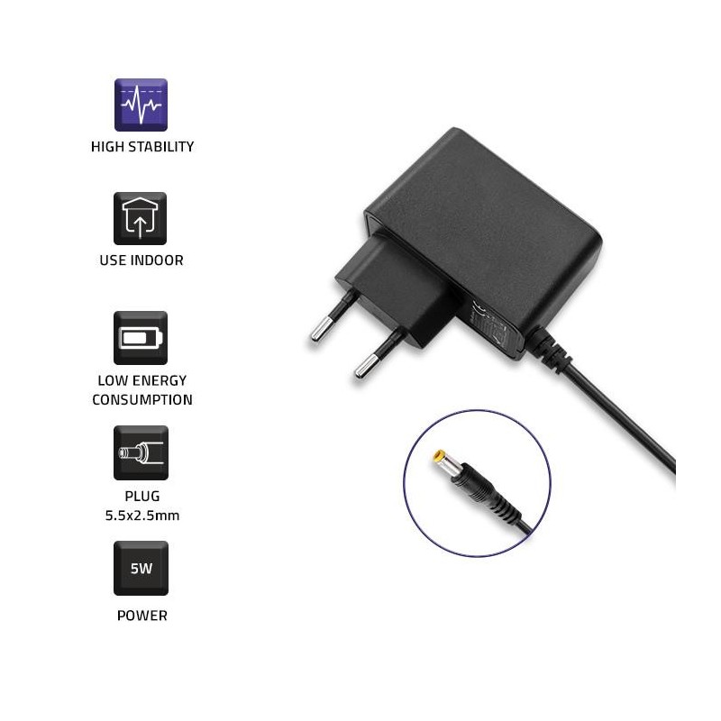 Zasilacz wtyczkowy Qoltec 5W | 5V | 1A | 5.5*2.5 | PartsPC.pl