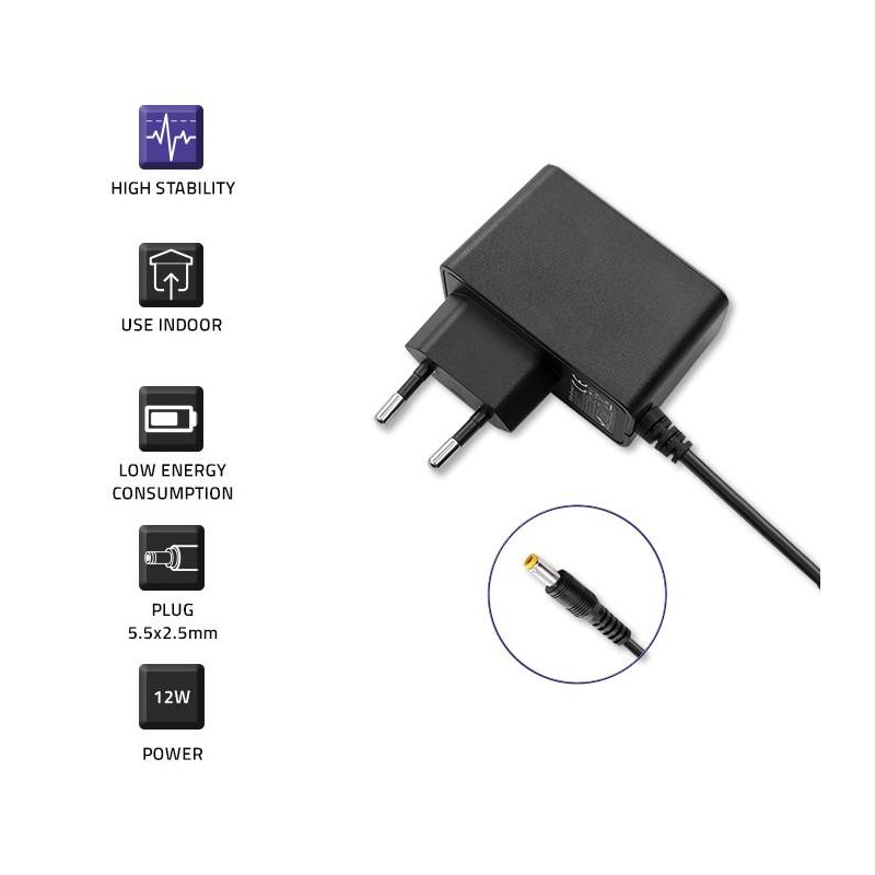 Zasilacz sieciowy Qoltec wtyczkowy 12W | 12V | 1A | 5.5*2.5… | PartsPC.pl
