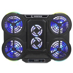 Rampage PROTE R6 - Podstawka chłodząca pod laptop 10-17", RGB, regulowana