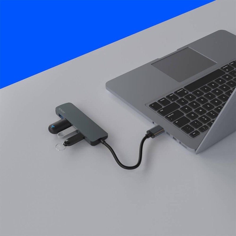 Hub USB 3.1 SAVIO AK-53 USB-A - 4 x USB-A szary