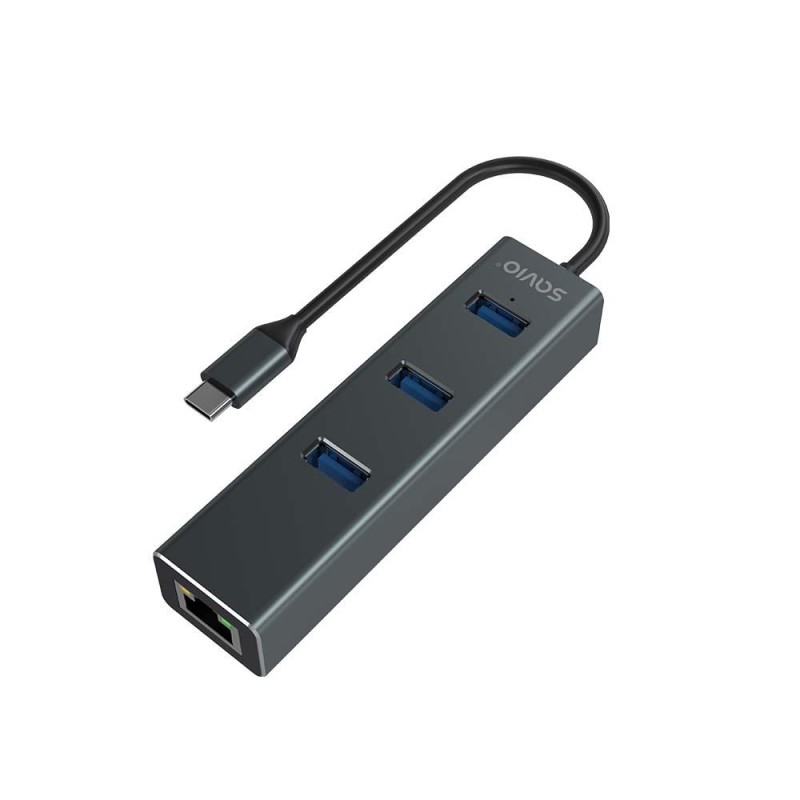 HUB USB-C 3.1 SAVIO AK-57 z adapterem RJ-45 3-portowy