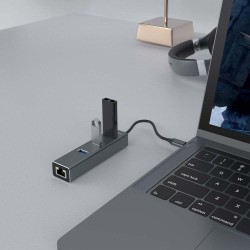 HUB USB-C 3.1 SAVIO AK-57 z adapterem RJ-45 3-portowy