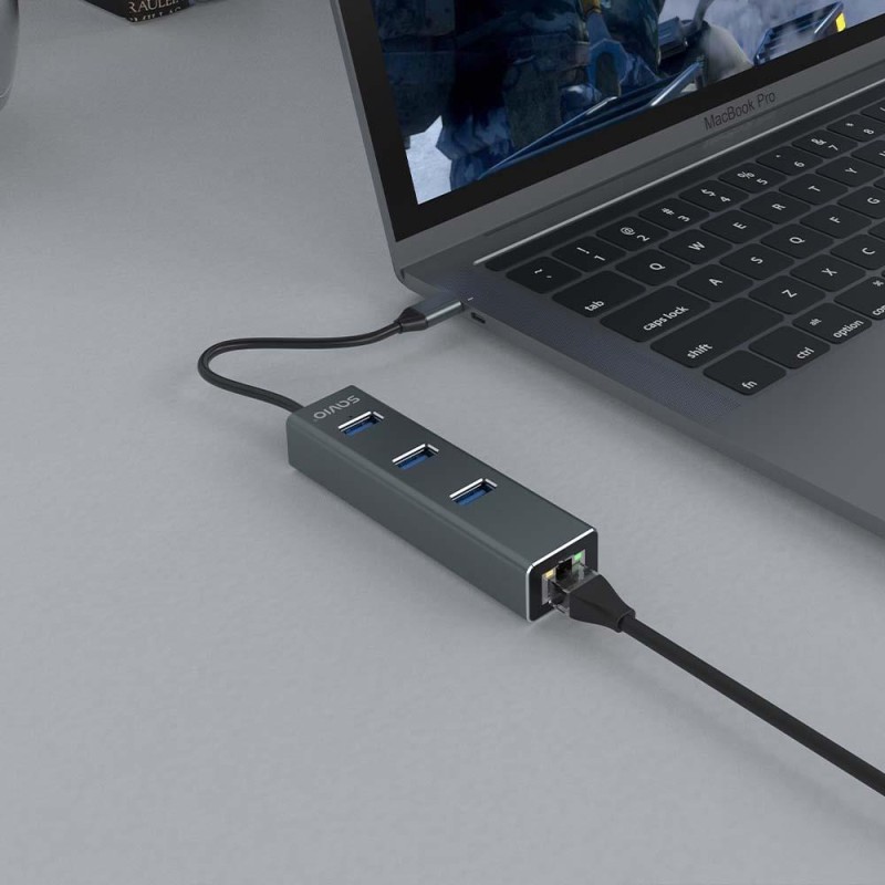 HUB USB-C 3.1 SAVIO AK-57 z adapterem RJ-45 3-portowy