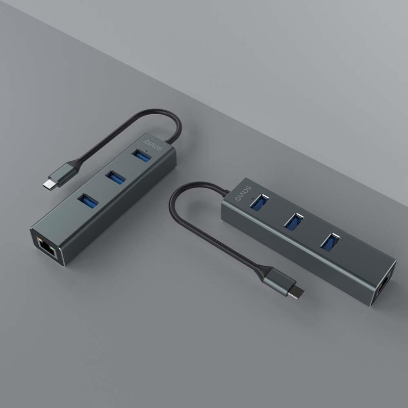 HUB USB-C 3.1 SAVIO AK-57 z adapterem RJ-45 3-portowy