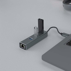 HUB USB-A 3.1 SAVIO AK-58 z adapterem RJ-45 3-portowy | PartsPC.pl