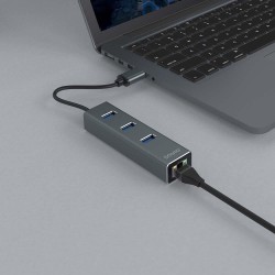 HUB USB-A 3.1 SAVIO AK-58 z adapterem RJ-45 3-portowy | PartsPC.pl