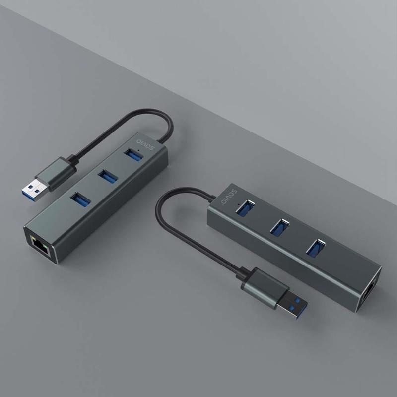 HUB USB-A 3.1 SAVIO AK-58 z adapterem RJ-45 3-portowy | PartsPC.pl