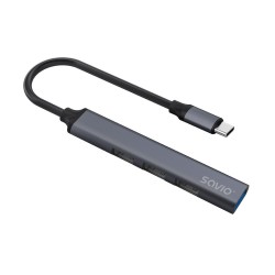 Hub USB SAVIO AK-71 USB-C - 3 x USB-A 2.0, 1 x USB-A 3.1 Gen… | PartsPC.pl