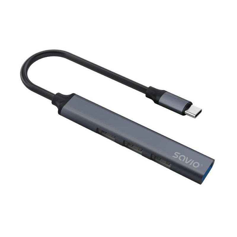 Hub USB SAVIO AK-71 USB-C - 3 x USB-A 2.0, 1 x USB-A 3.1 Gen… | PartsPC.pl