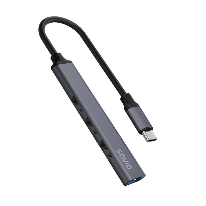 Hub USB SAVIO AK-71 USB-C - 3 x USB-A 2.0, 1 x USB-A 3.1 Gen… | PartsPC.pl