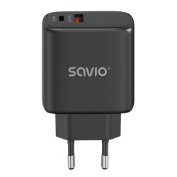 Ładowarka sieciowa Savio LA-06/B USB Quick Charge Power Delivery 3.0 30W,