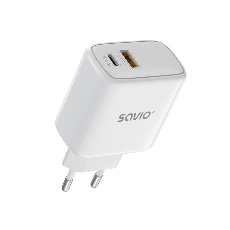 Ładowarka sieciowa z kablem USB-C Savio LA-10 30W Quick Charge, Power