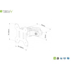 Uchwyt na słup Techly 13"-30", 10kg obrotowy | PartsPC.pl