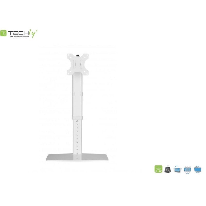 Uchwyt biurkowy Techly 17"-27", 6kg pionowy | PartsPC.pl