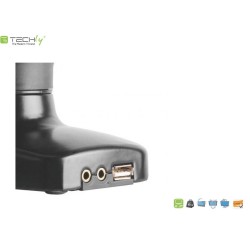 Ramię biurkowe LCD/LED Techly 13"-27", 6kg Amortyzator Gazowy, USB/Audio