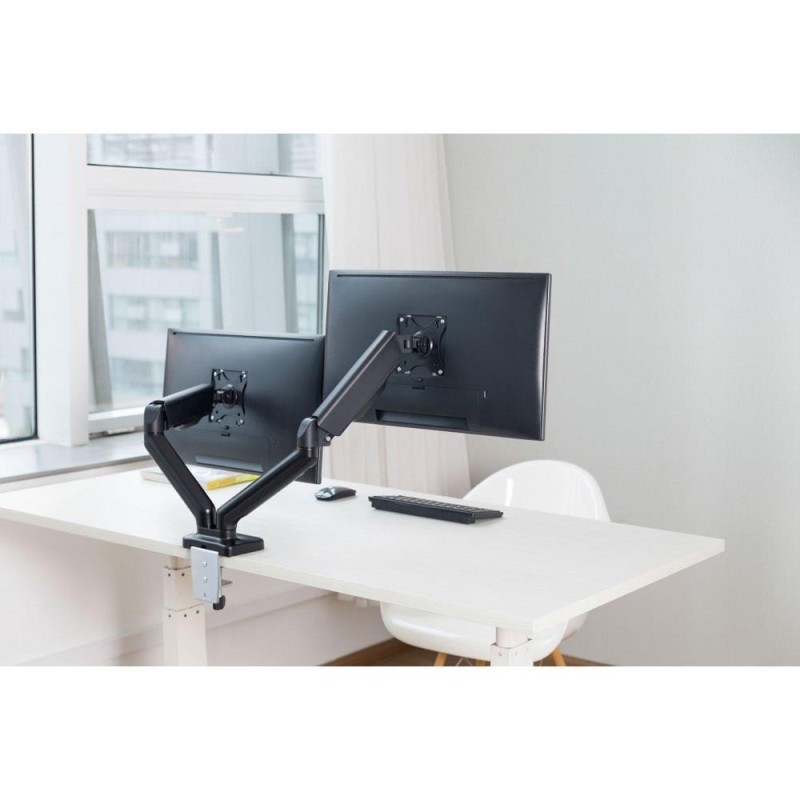 Uchwyt biurkowy 2xLCD/LED Techly 17"-32" 2x(2-9kg) Amortyzator gazowy