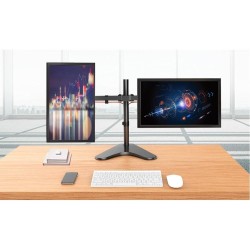 Uchwyt biurkowy Techly na 2 monitory 13"-32" 2x8kg regulowany
