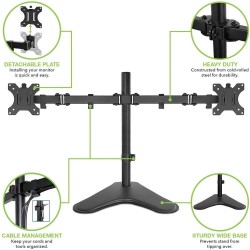Uchwyt biurkowy Techly na 2 monitory 13"-32" 2x8kg regulowany