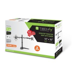 Uchwyt biurkowy Techly na 2 monitory 13"-32" 2x8kg regulowany