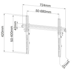 Uchwyt ścienny Techly 40"-65", 50kg uchylny z blokadą