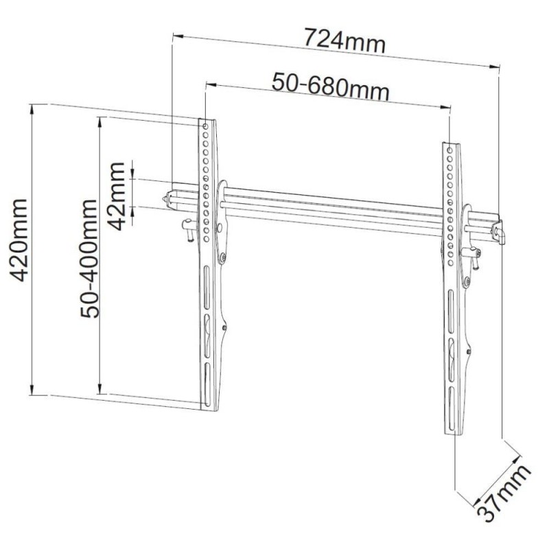 Uchwyt ścienny Techly 40"-65", 50kg uchylny z blokadą
