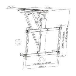 Uchwyt sufitowy elektryczny Techly 32"-70", 35kg składany