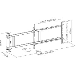 Uchwyt ścienny Techly 32"-75", 50kg, elektryczny obrót