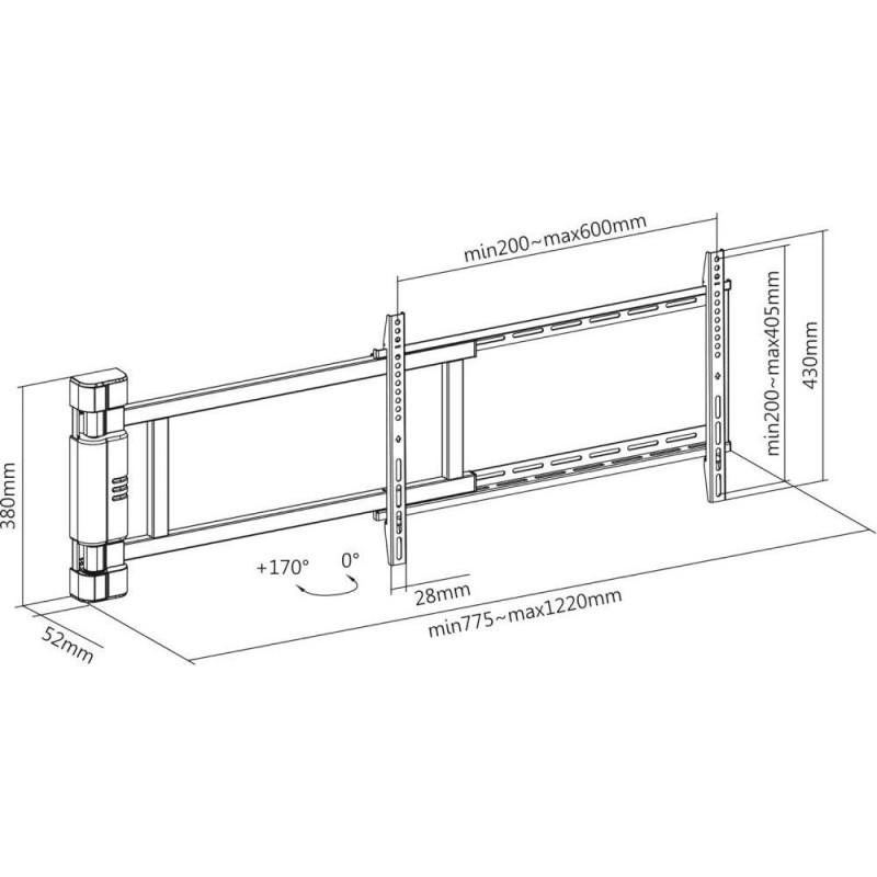 Uchwyt ścienny Techly 32"-75", 50kg, elektryczny obrót
