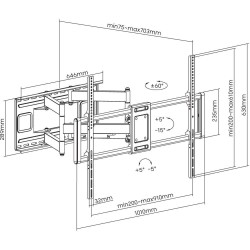 Uchwyt ścienny Techly 60"-120", 120kg obrotowy | PartsPC.pl