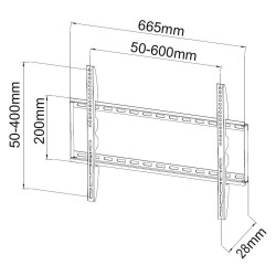 Uchwyt ścienny Techly do TV 40-65" LED/LCD 50kg slim 28mm