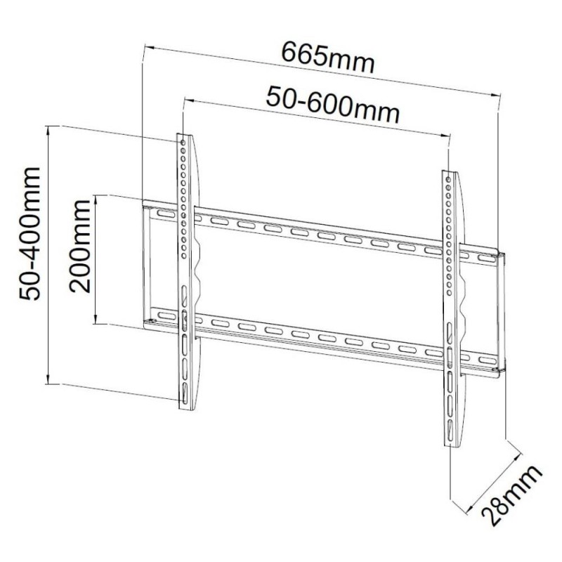 Uchwyt ścienny Techly do TV 40-65" LED/LCD 50kg slim 28mm