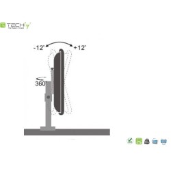 Uchwyt biurkowy Techly 13"-30", 15kg regulowany