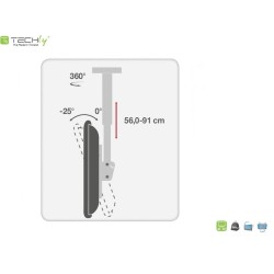Uchwyt sufitowy Techly 32"-55", 50kg regulowany | PartsPC.pl