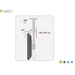 Uchwyt sufitowy Techly 37"-70", 50kg regulowany