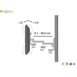 Uchwyt ścienny Techly 13"-30", 15kg obrotowy