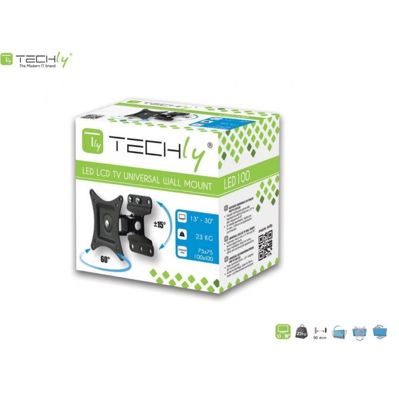 Uchwyt ścienny Techly 13"-30", 23kg obrotowy | PartsPC.pl