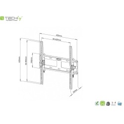 Uchwyt ścienny Techly 23"-55", 60kg slim