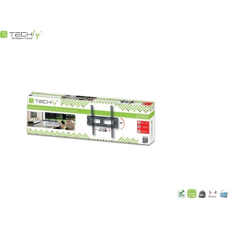 Uchwyt ścienny Techly 23"-55", 60kg slim