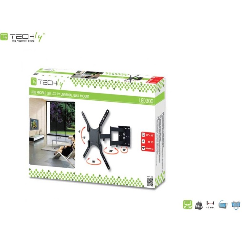 Uchwyt ścienny Techly 23"-55", 45kg obrotowy