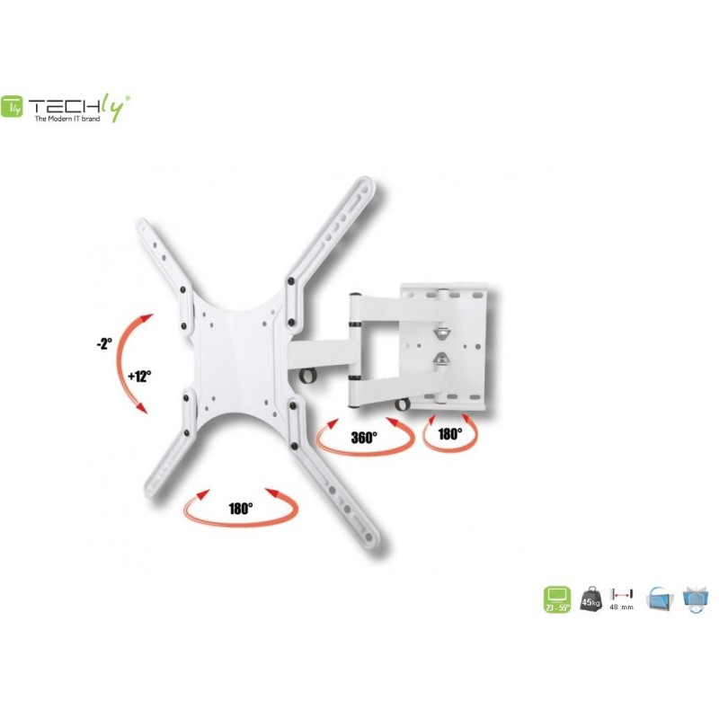 Uchwyt ścienny Techly 23"-55", 45kg obrotowy | PartsPC.pl