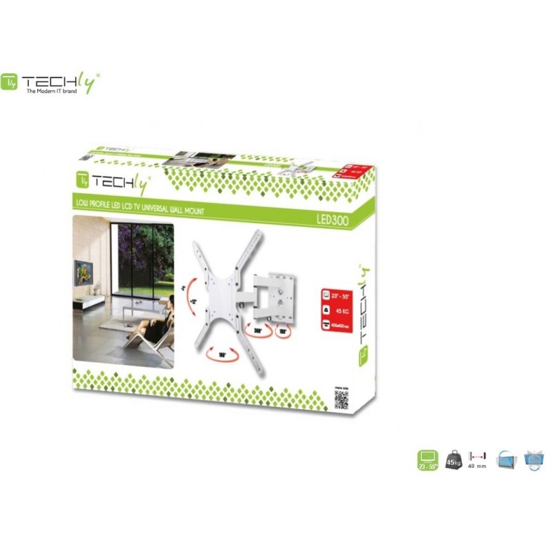 Uchwyt ścienny Techly 23"-55", 45kg obrotowy | PartsPC.pl